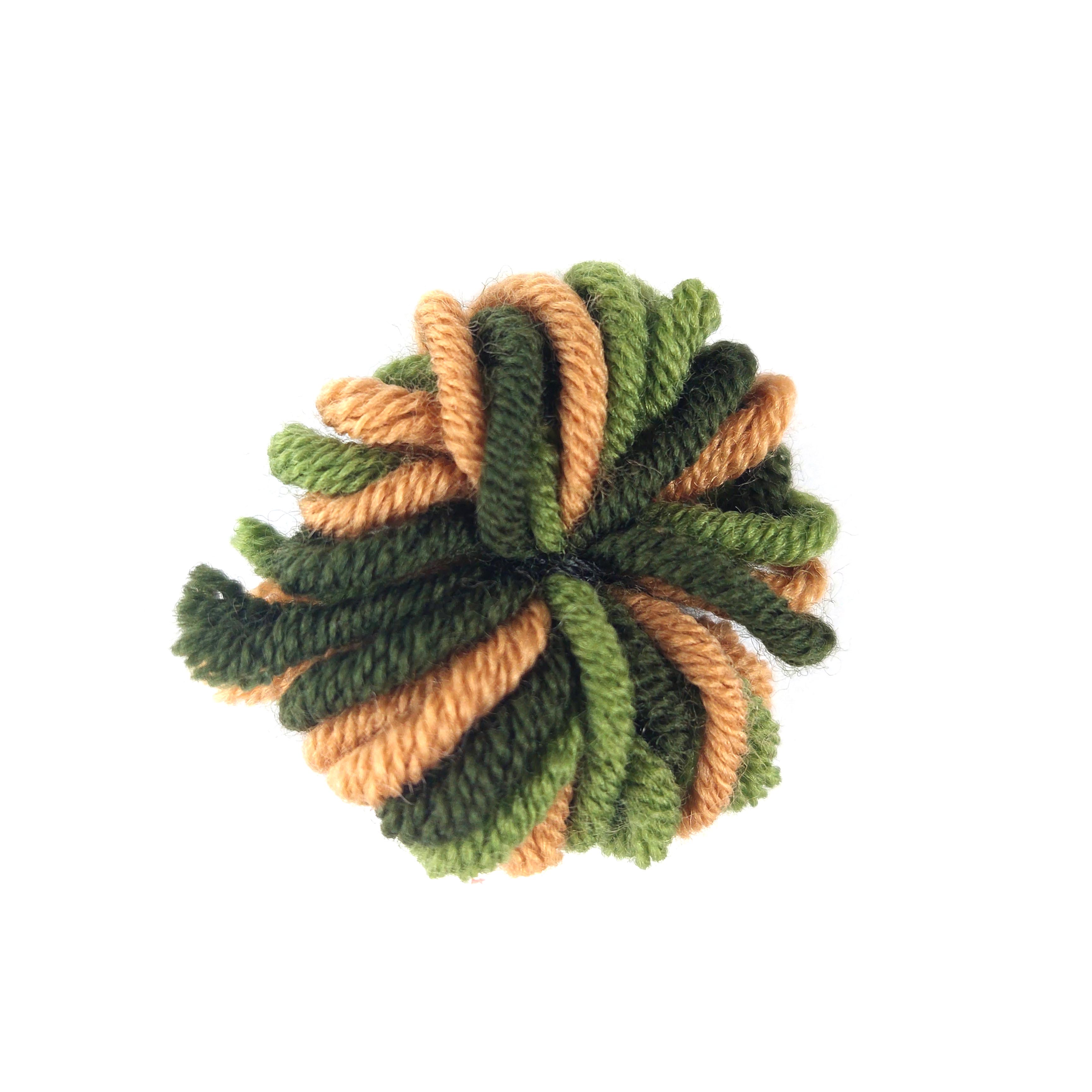 touwbal, groen, oranje, cord, handgemaakt