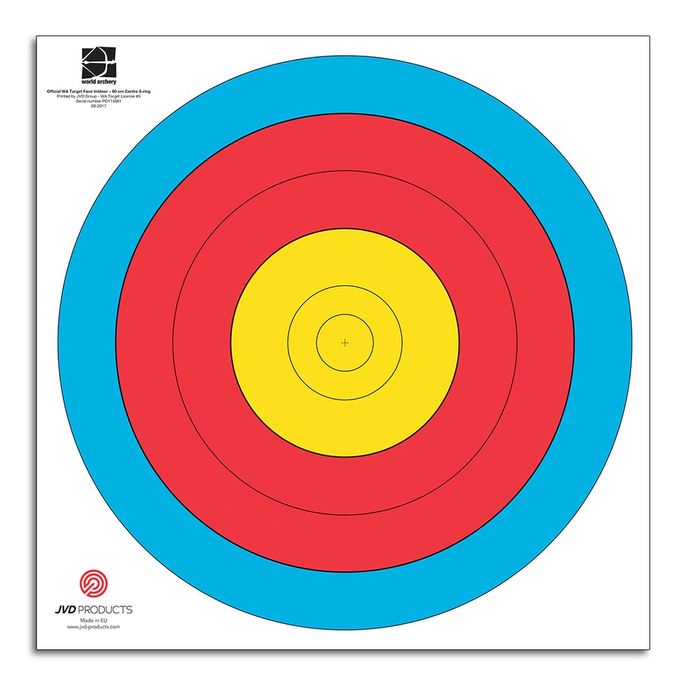 JVD Zielscheibenauflage FITA 80cm Centre 5-Ring - 250 Stk